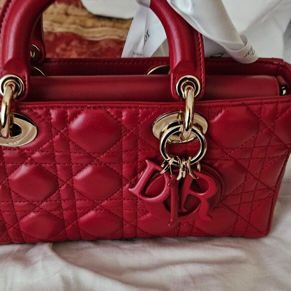 Christian Dior East and West red leather bag - Picture 6 of 12